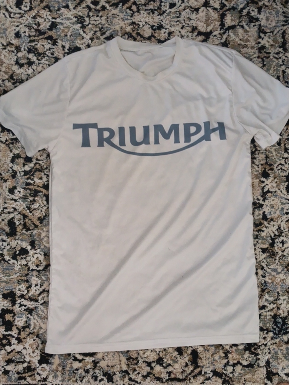 Triumph White T-Shirt with Gray Logo
